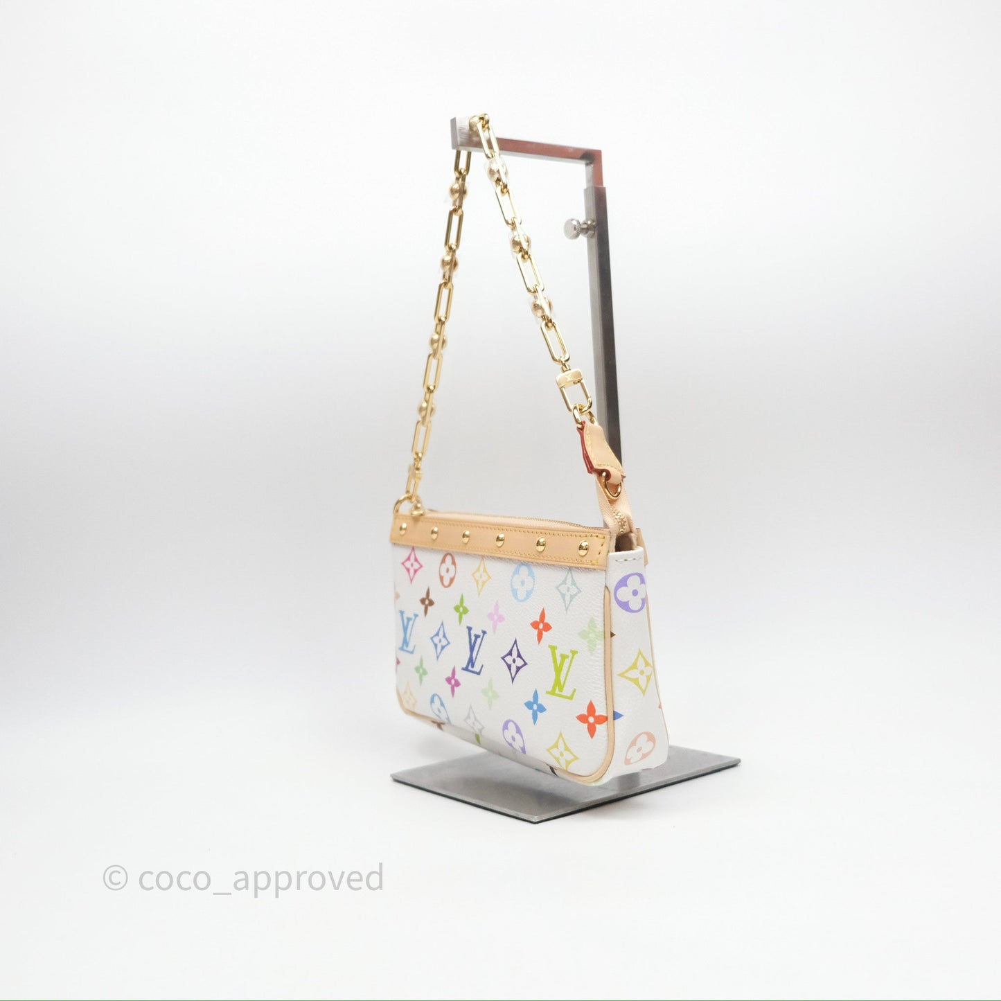 Louis Vuitton x Takashi Murakami Pochette Accessoires Multicolore Blanc Monogram Canvas
