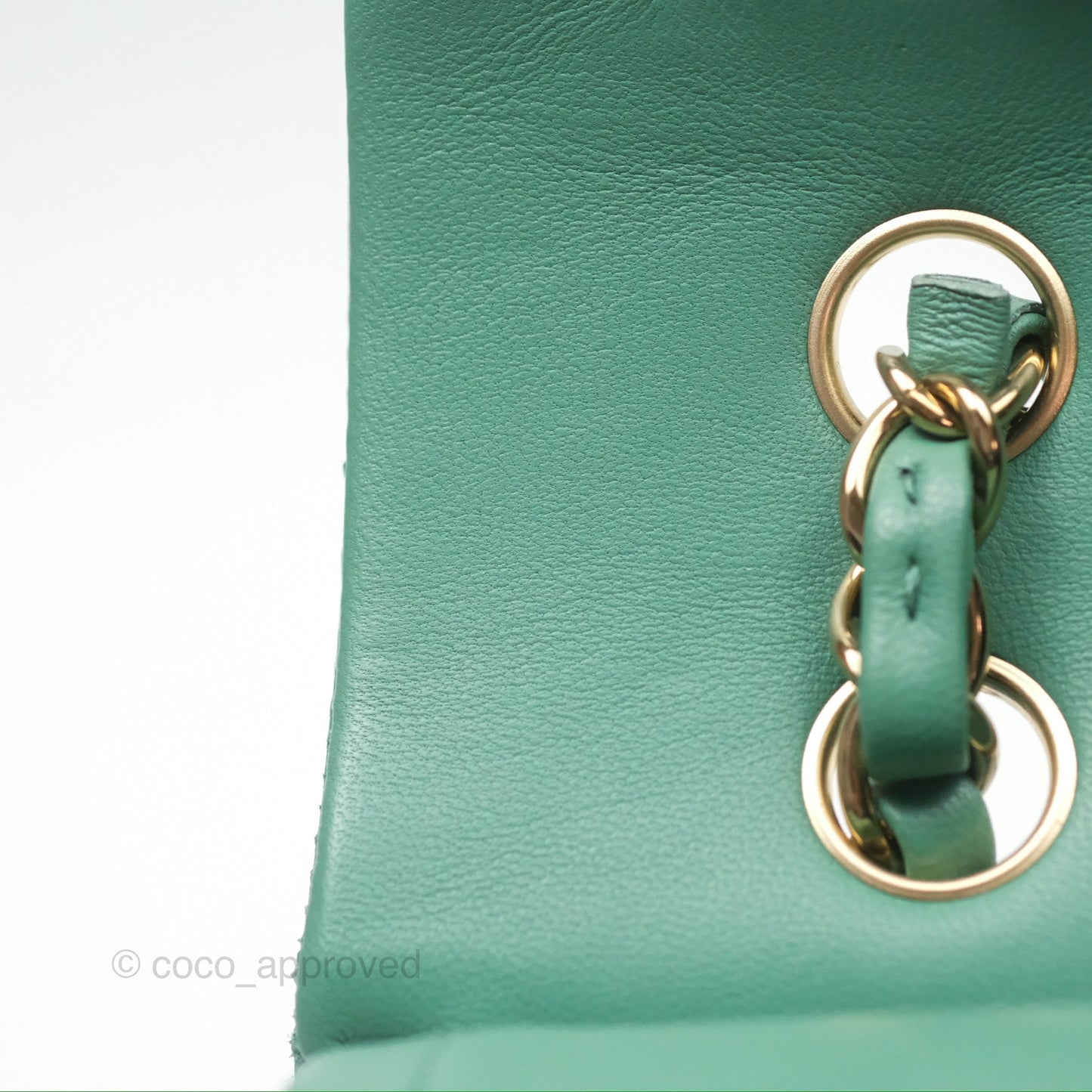 Chanel Small S/M Classic Flap Green Lambskin Gold Hardware