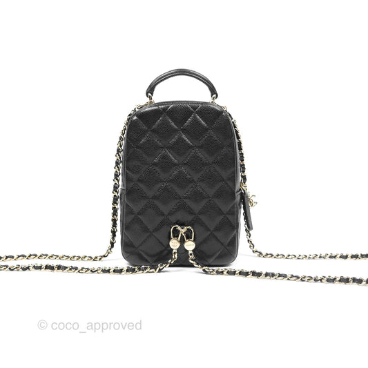 Chanel Classic Mini Backpack Black Caviar Gold Hardware