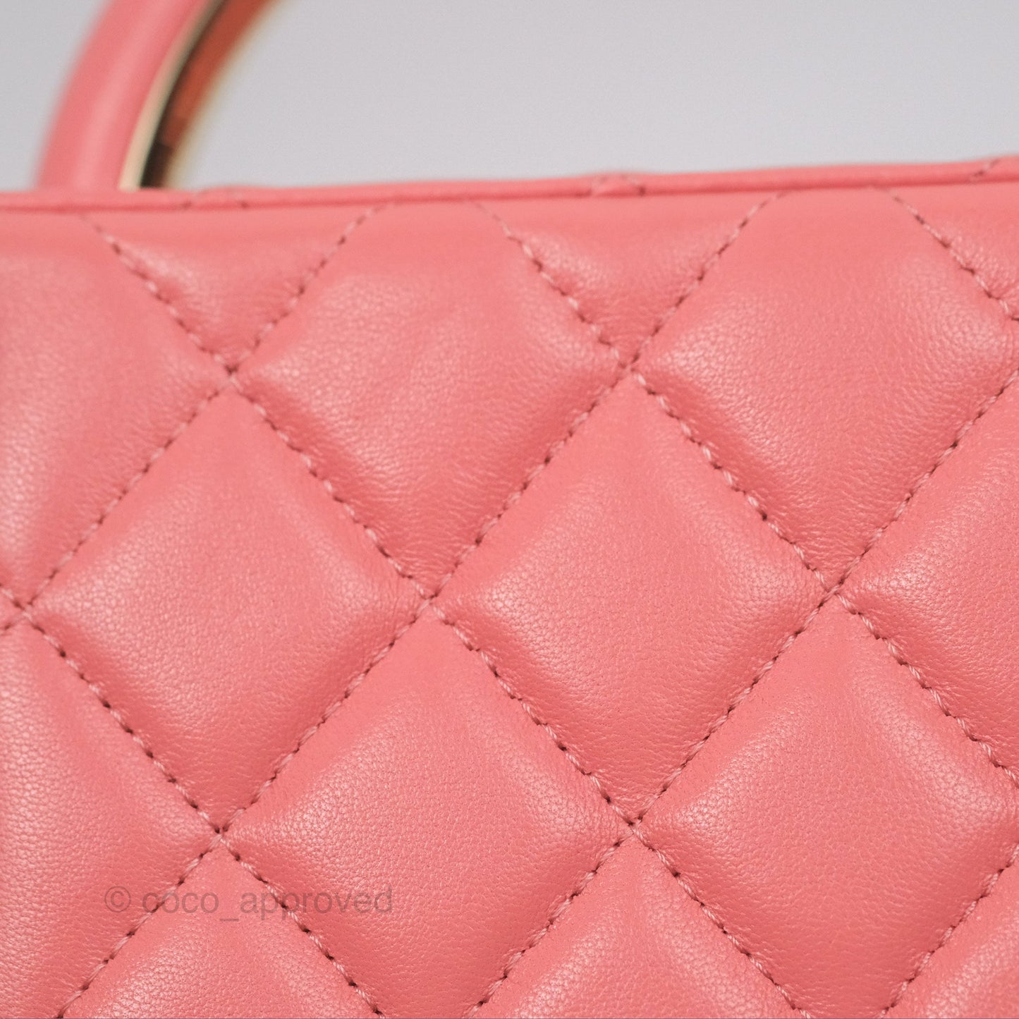Chanel Vanity Rectangular Top Handle Pink Lambskin Gold Hardware