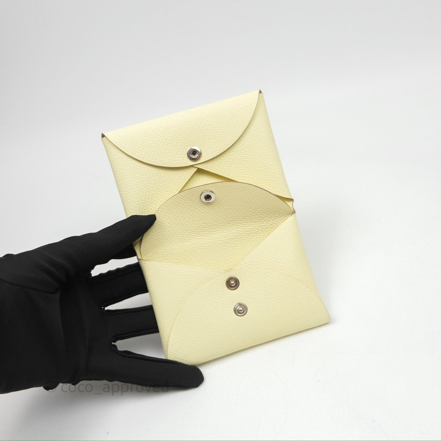 Hermès Calvi Card Holder Jaune Milton I8 Epsom