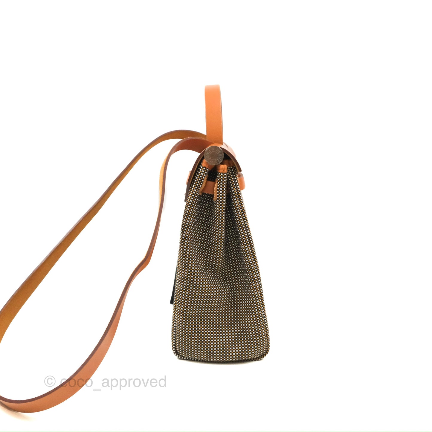 Hermès Herbag Zip 31 Black/White/Desert Viking Criss Toile Natural Palladium Hardware