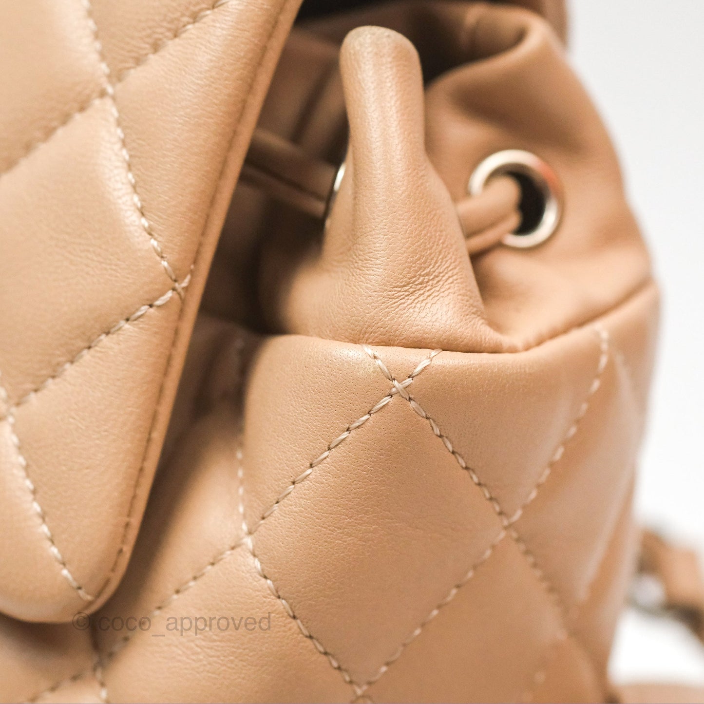 Chanel Quilted Small Urban Spirit Backpack Beige Lambskin Silver Hardware