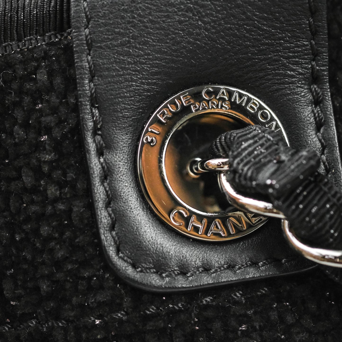 Chanel Large Deauville Black Glitter Lurex