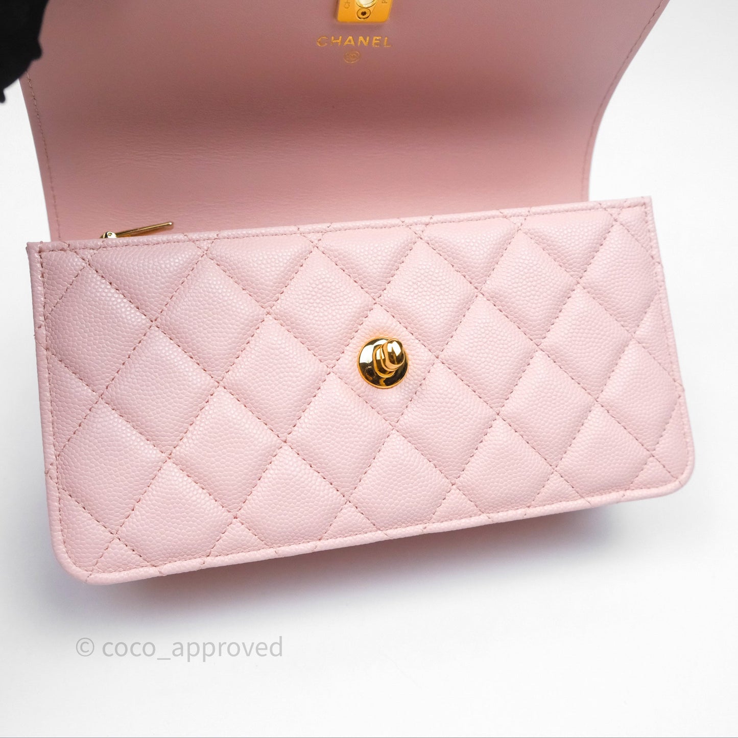 Chanel Clutch with Chain Caviar Pink Gold Hardware