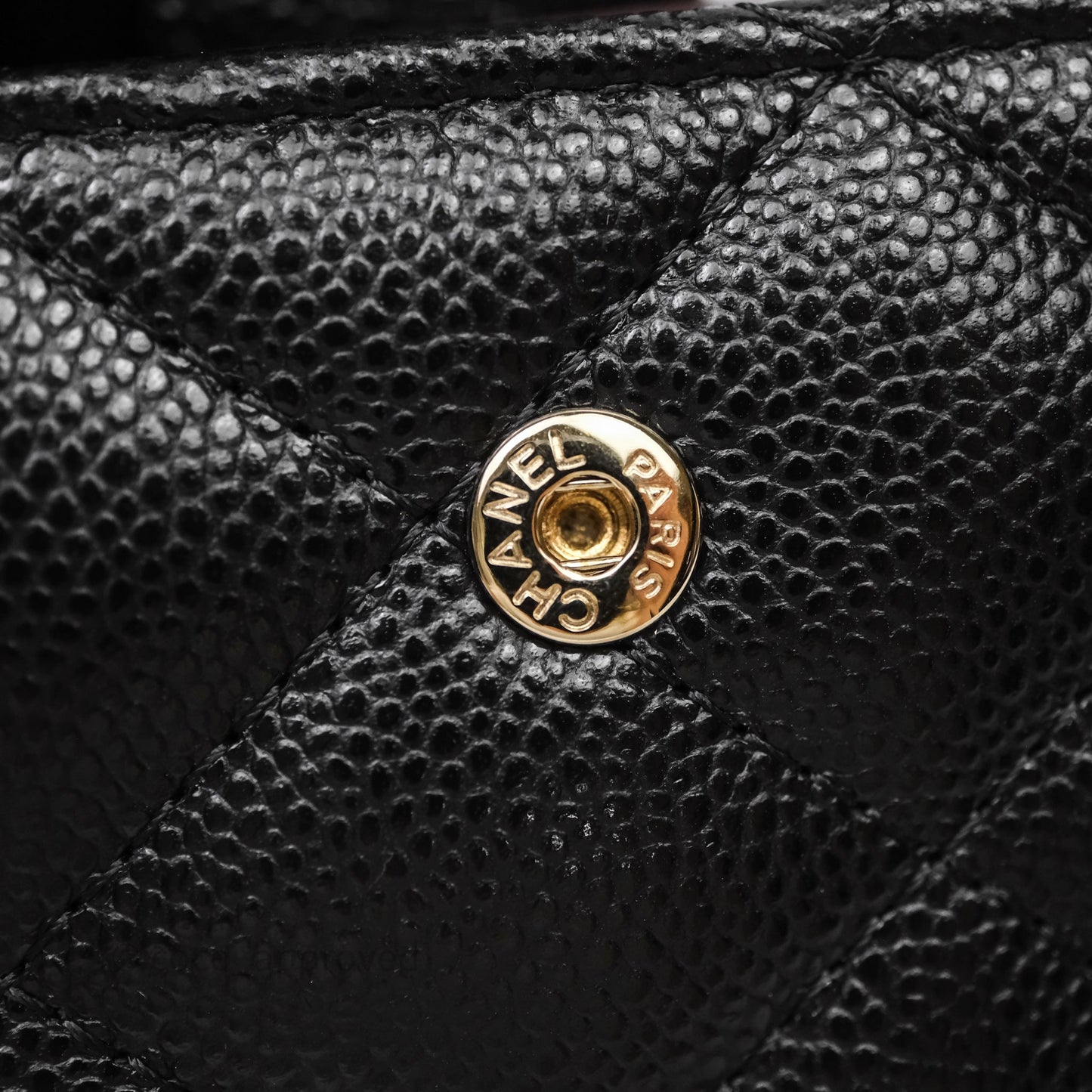 Chanel Classic Quilted Passport Holder Black Caviar Gold Hardware