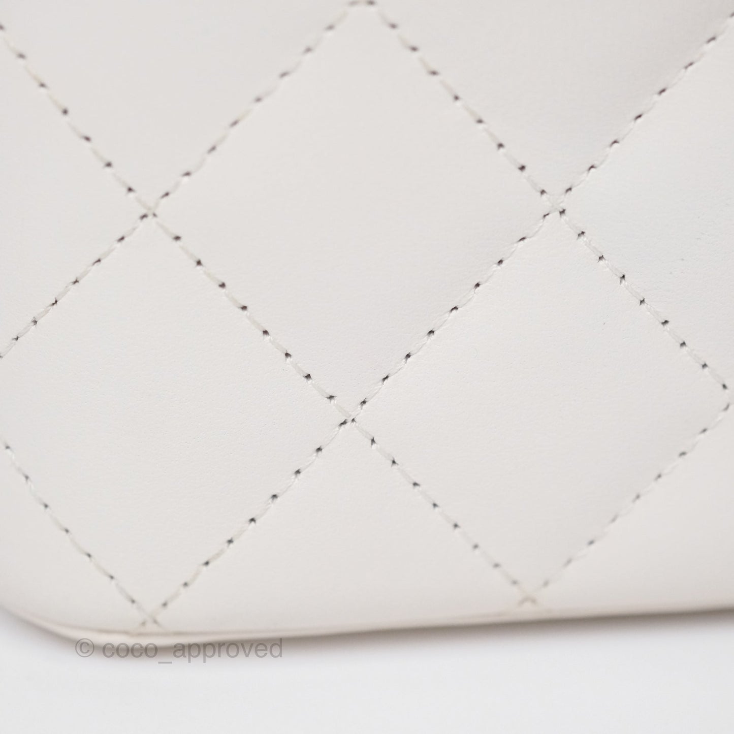 Chanel Crystals Top Handle Vanity Rectangular White Lambskin Gun Metal