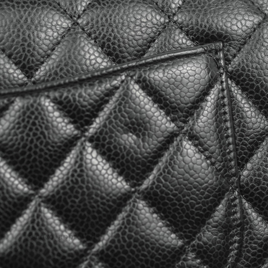 Chanel Classic Double Flap M/L Black Caviar Gold Hardware