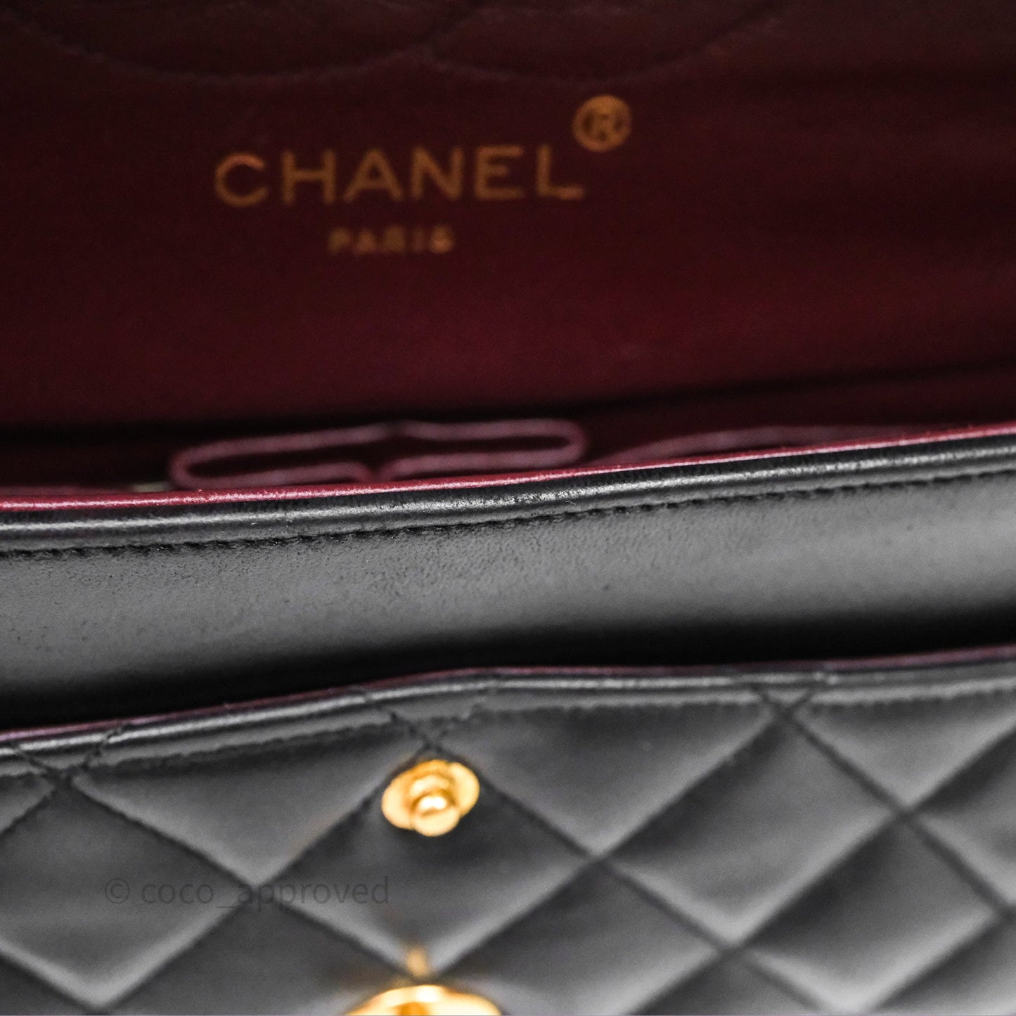 Chanel Vintage Lambskin Small Double Flap Bag Black Gold Hardware