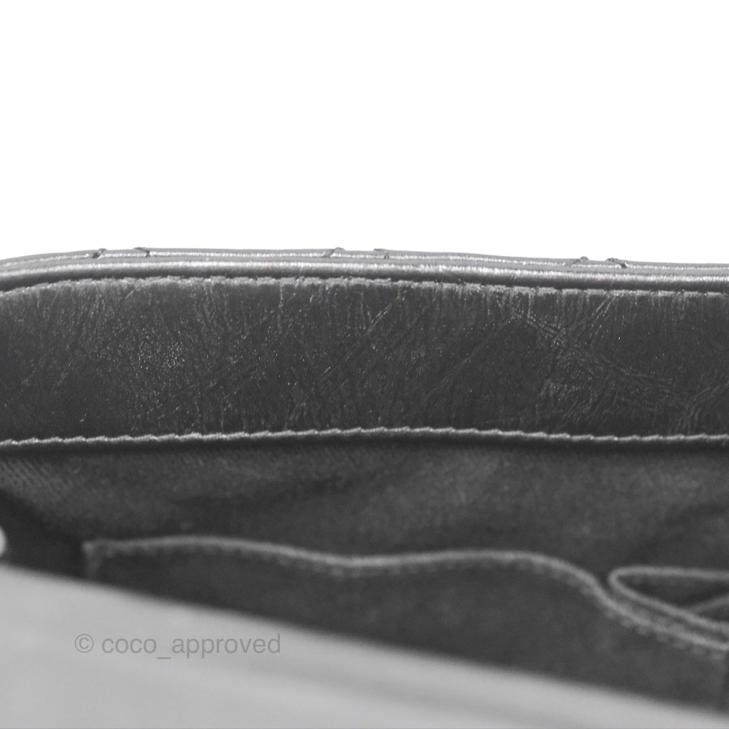 Chanel Medium Coco Handle Quilted Aged Calfskin Iridescent Dark Grey So Black Hardware