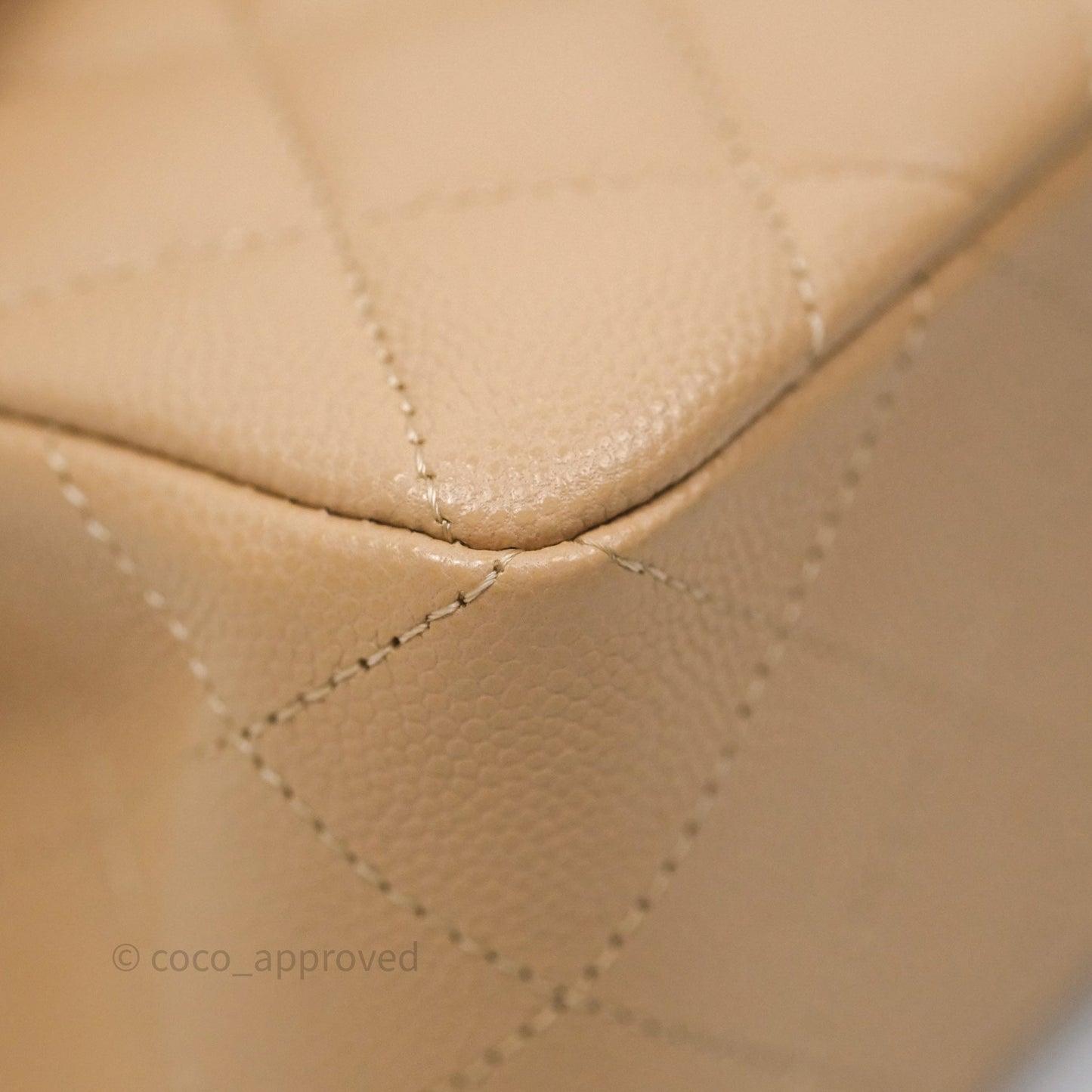 Chanel Classic Small S/M Quilted Flap Beige Caviar Gold Hardware
