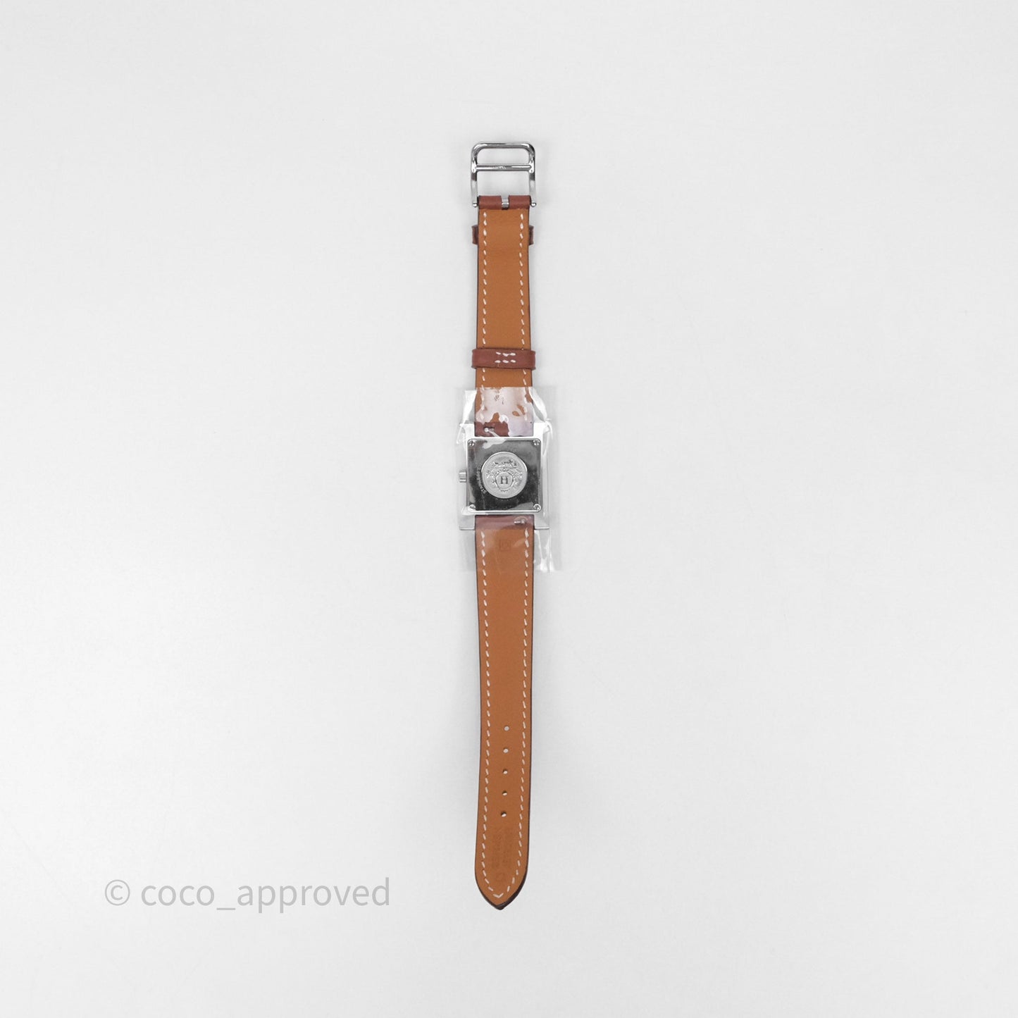 Hermès Heure H Watch Small Model 25mm Diamond Brown Swift Palladium Hardware