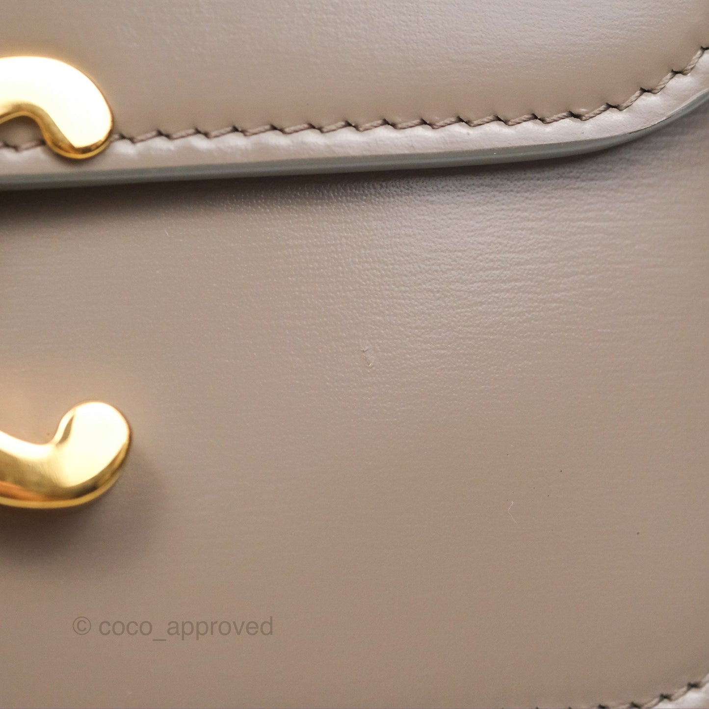 Celine Teen Triomphe Shiny Calfskin Pebble Gold Hardware