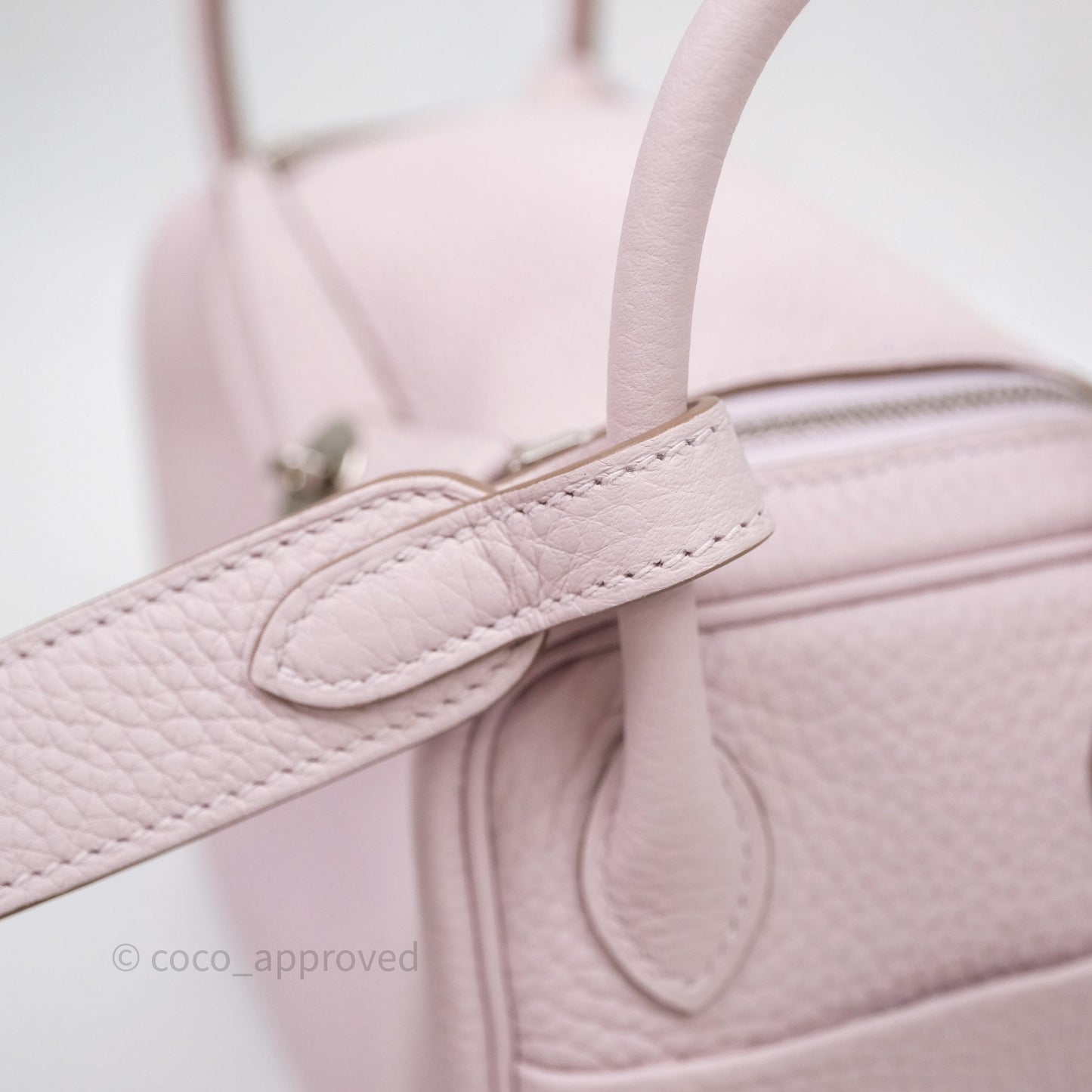 Hermès Mini Lindy 20 Mauve Pâle 09 Clemence Palladium Hardware
