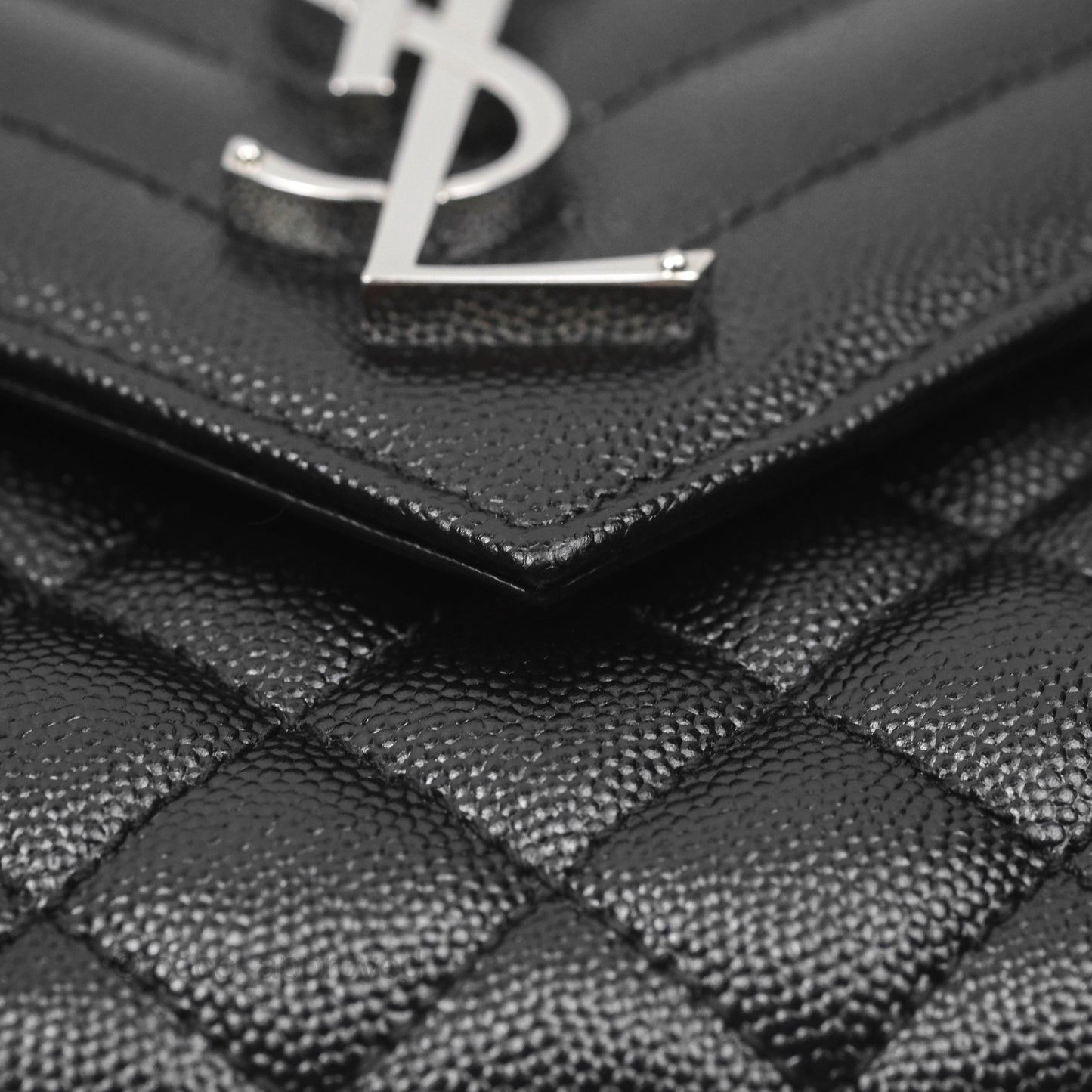 Saint Laurent Medium Envelope Black Caviar Silver Hardware
