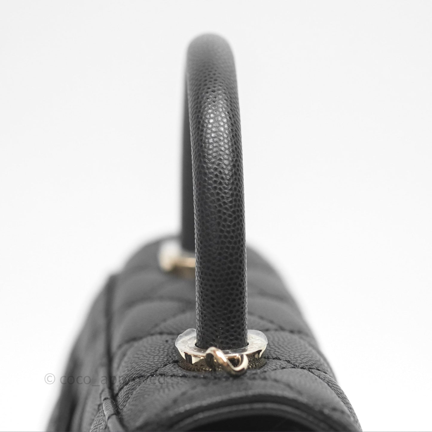 Chanel Mini Coco Handle Quilted Black Caviar Gold Hardware
