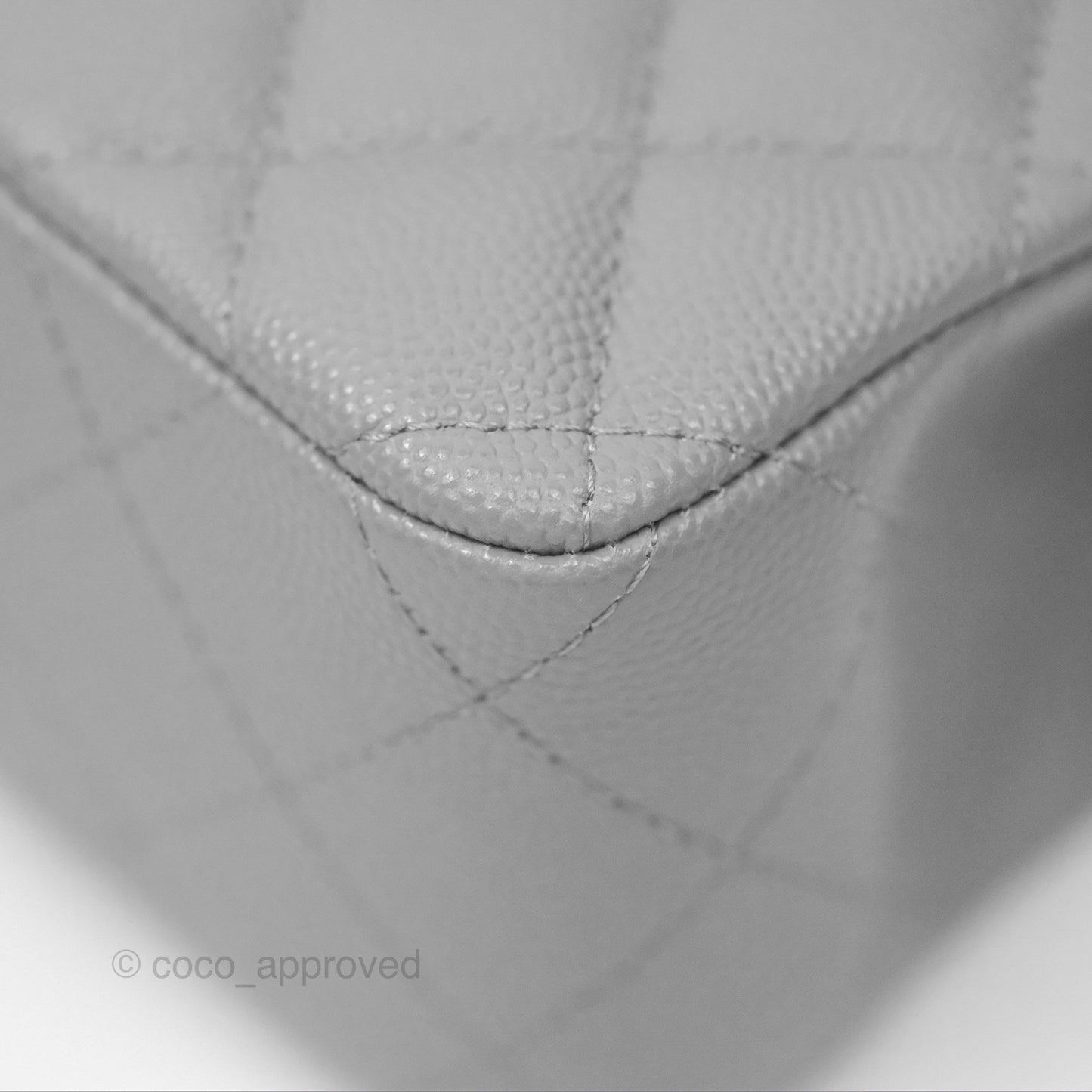 Chanel Small Classic Quilted Flap Grey Caviar Gold Hardware