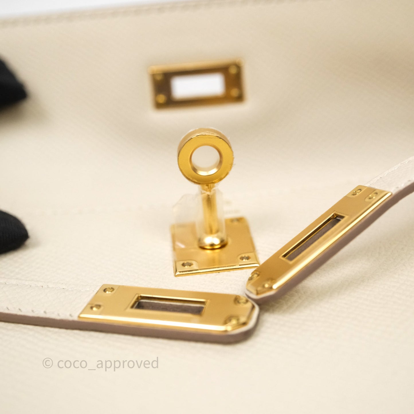 Hermes Kelly 25 Craie Epsom Gold Hardware