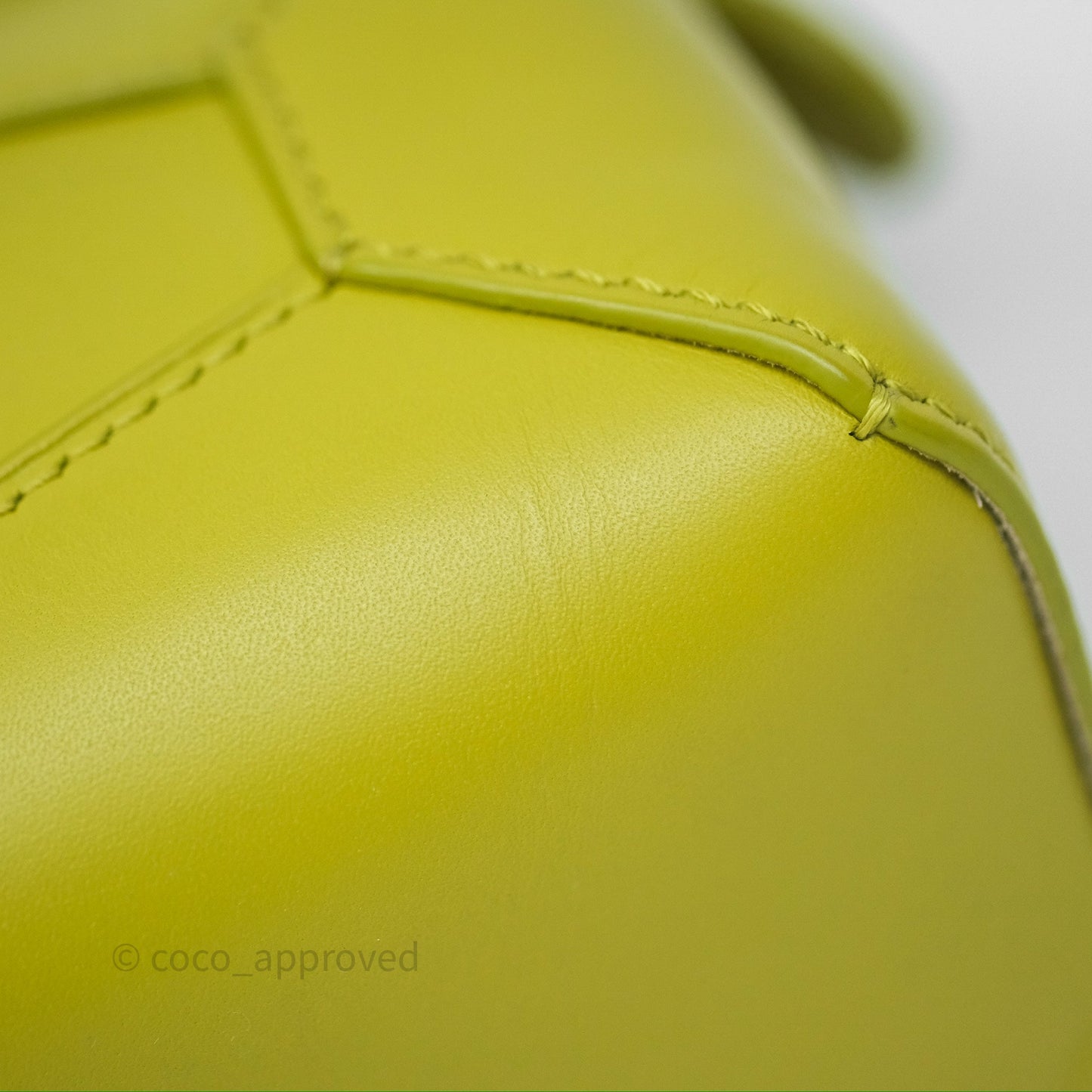 Loewe Mini Puzzle Edge Bag in Lime Smooth Calfskin