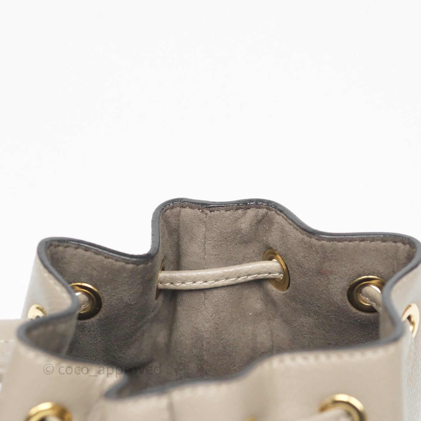 Fendi Mini Mon Tresor Bucket Bag Tortora Grained Calfskin