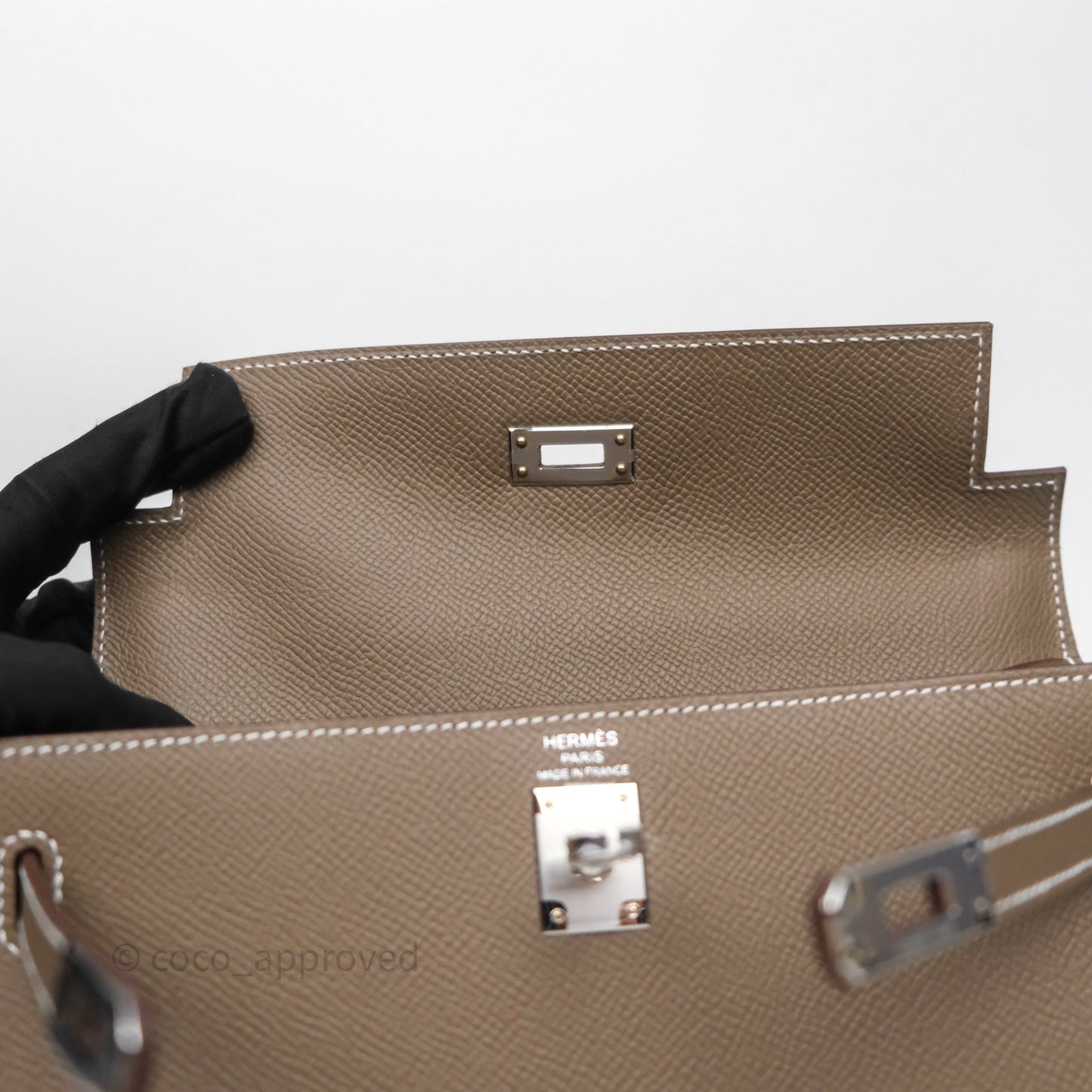Hermes Kelly 25 Etoupe 18 Palladium Hardware