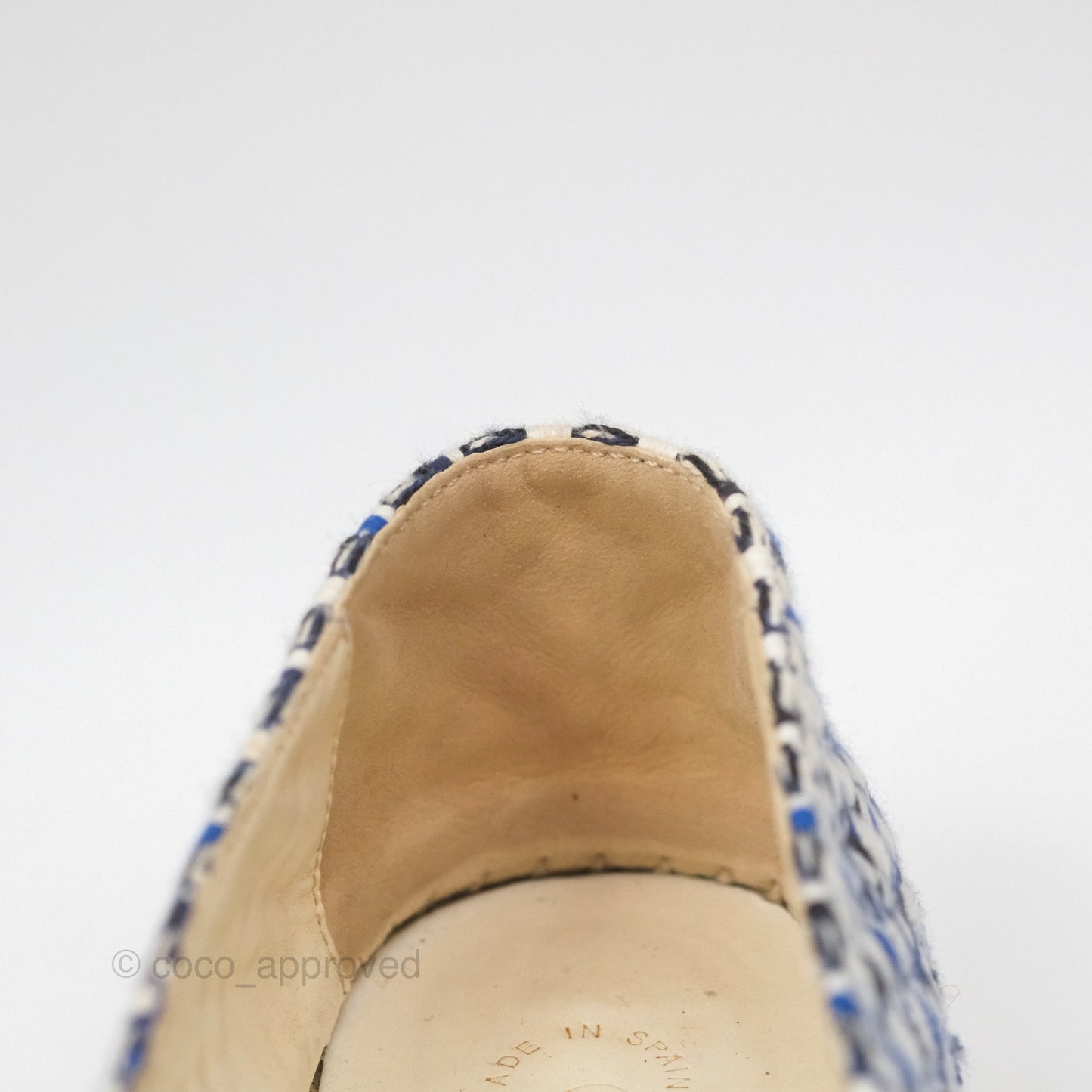 Chanel Espadrille Blue Tweed Size 38