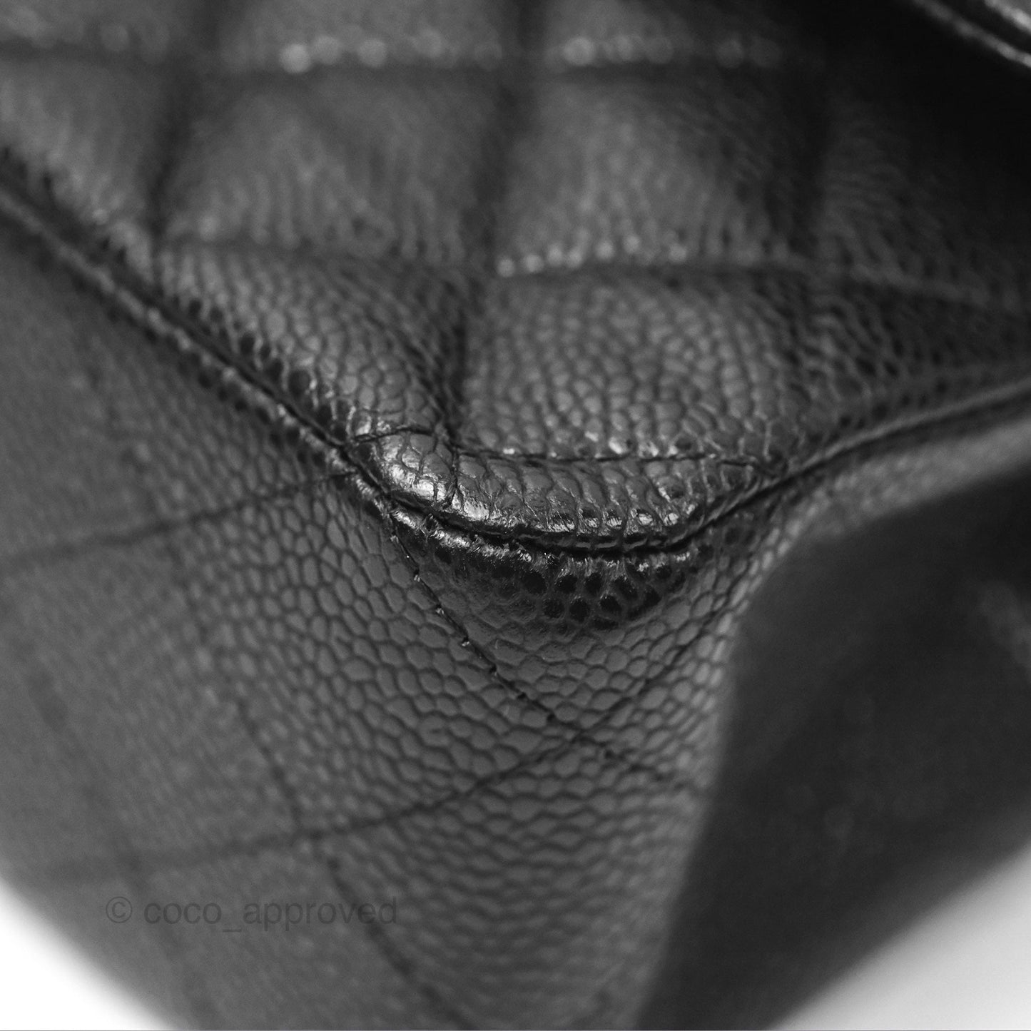 Chanel Classic M/L Medium Flap Quilted Black Caviar Silver Hardware