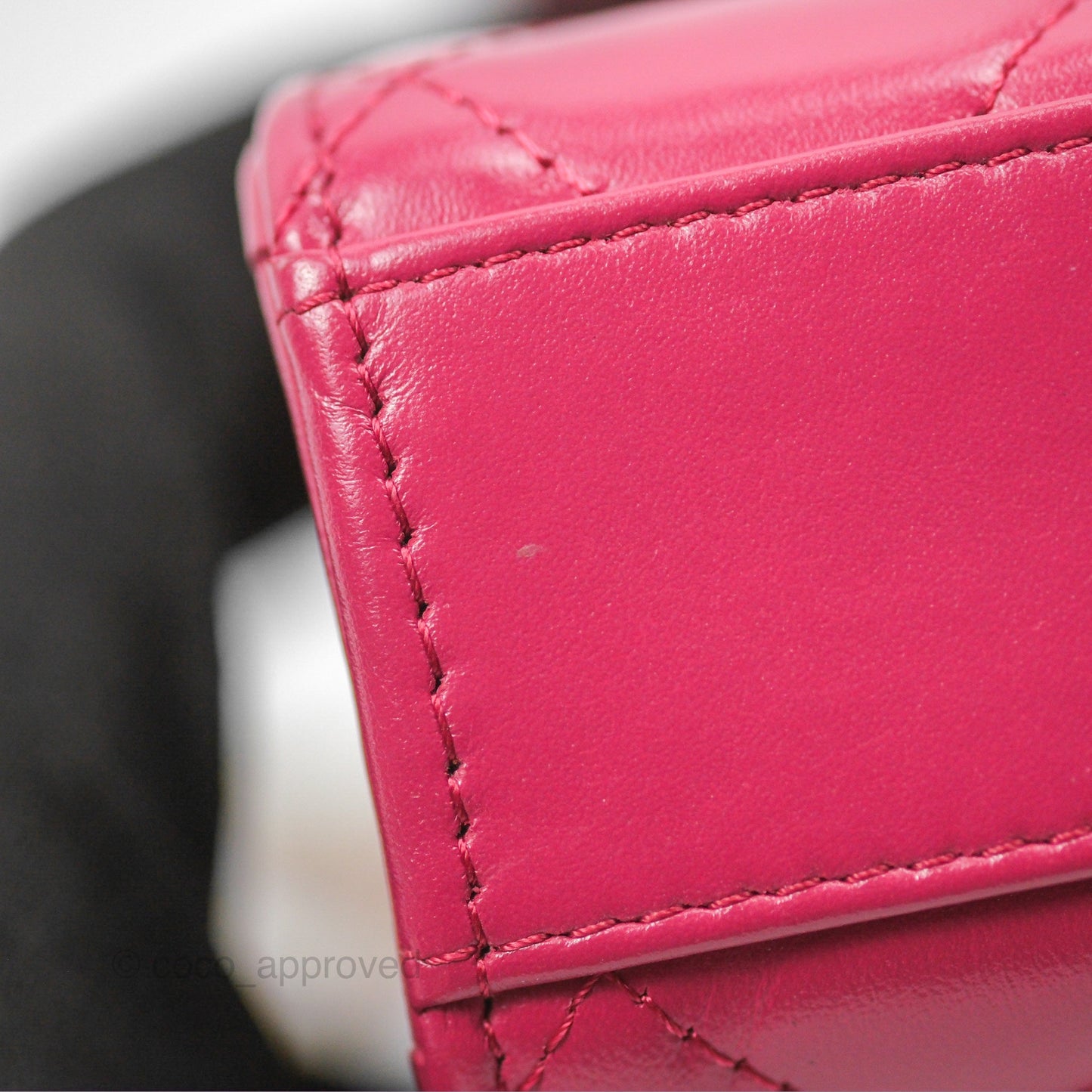 Chanel Quilted Perfect Fit Dark Pink Phone Holder Aged Gold Hardware