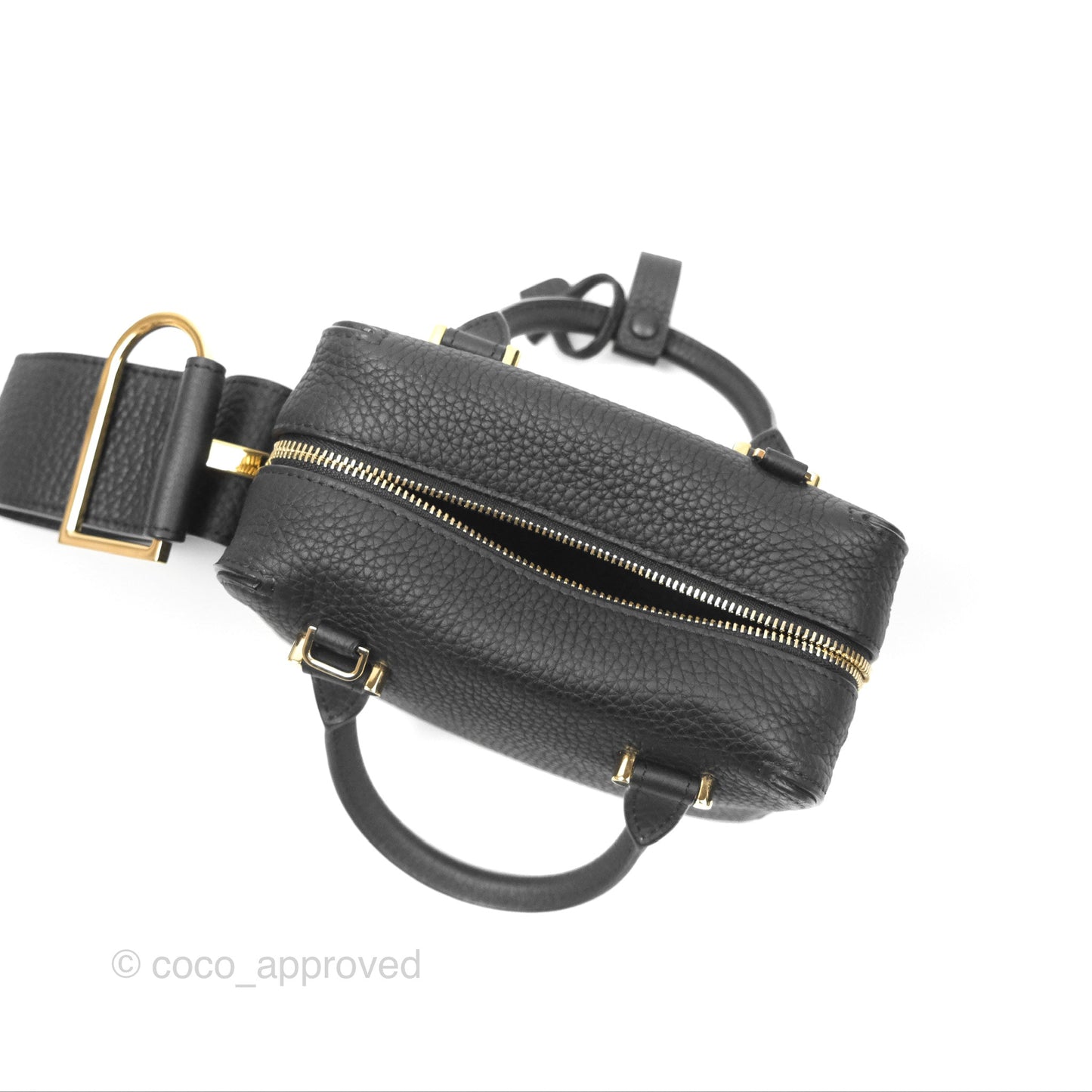 Delvaux Cool Box Nano Taurillon Soft Grained Calfskin Black Gold Hardware