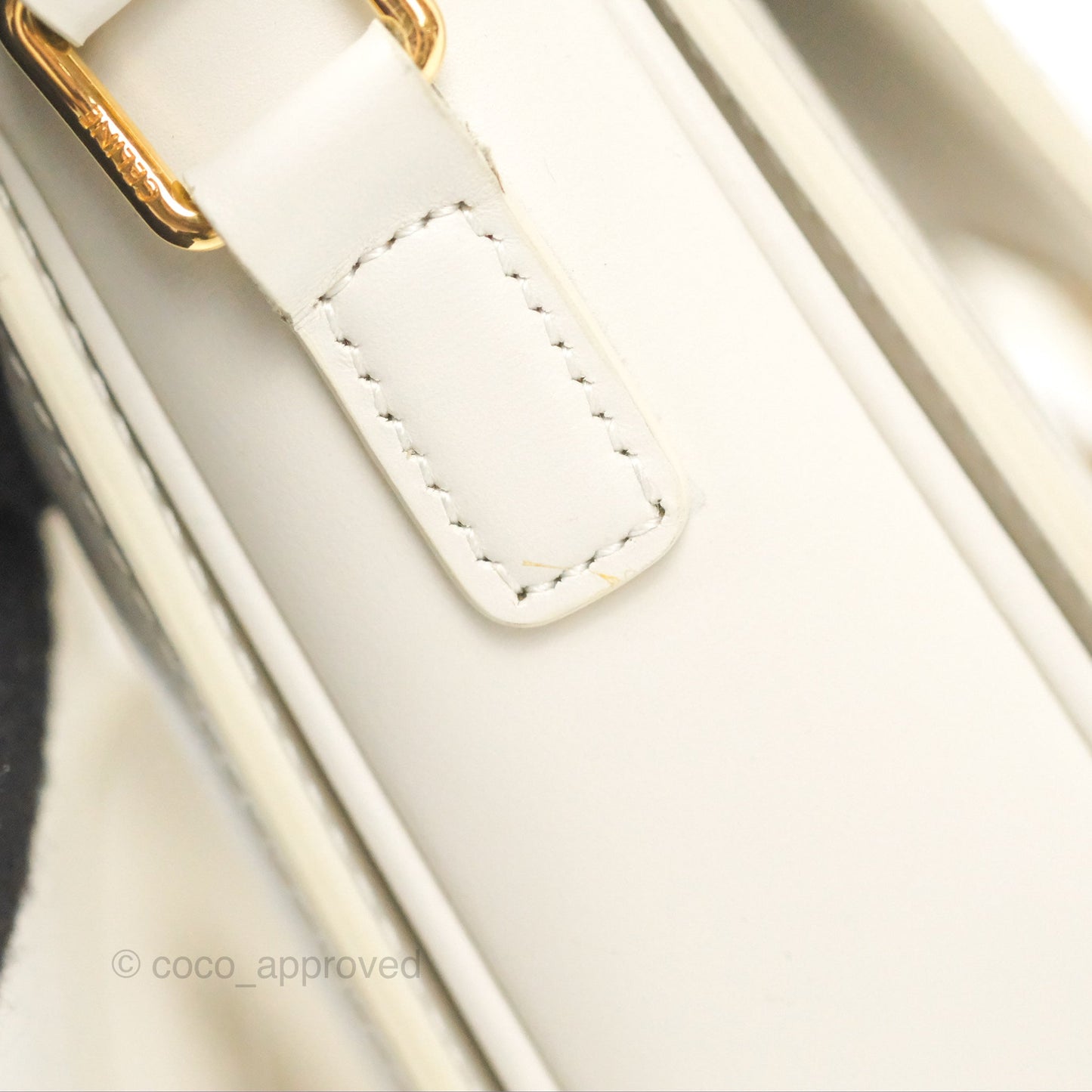 Celine Teen Triomphe Bag Shiny Calfskin White