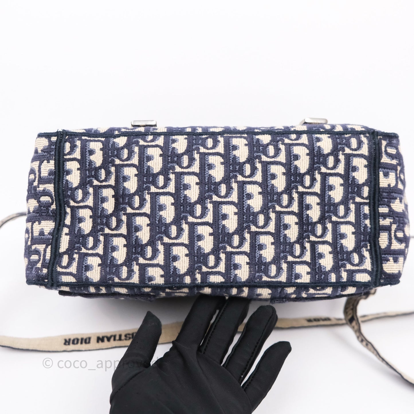 Christian Dior Medium DiorCamp Messenger Bag Oblique Embroidery Blue