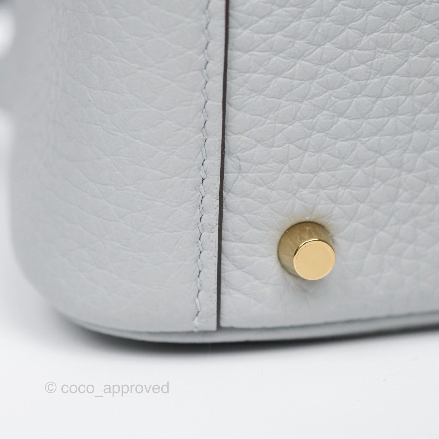 Hermès Mini Lindy 20 Blue Glacier 8U Clemence Gold Hardware