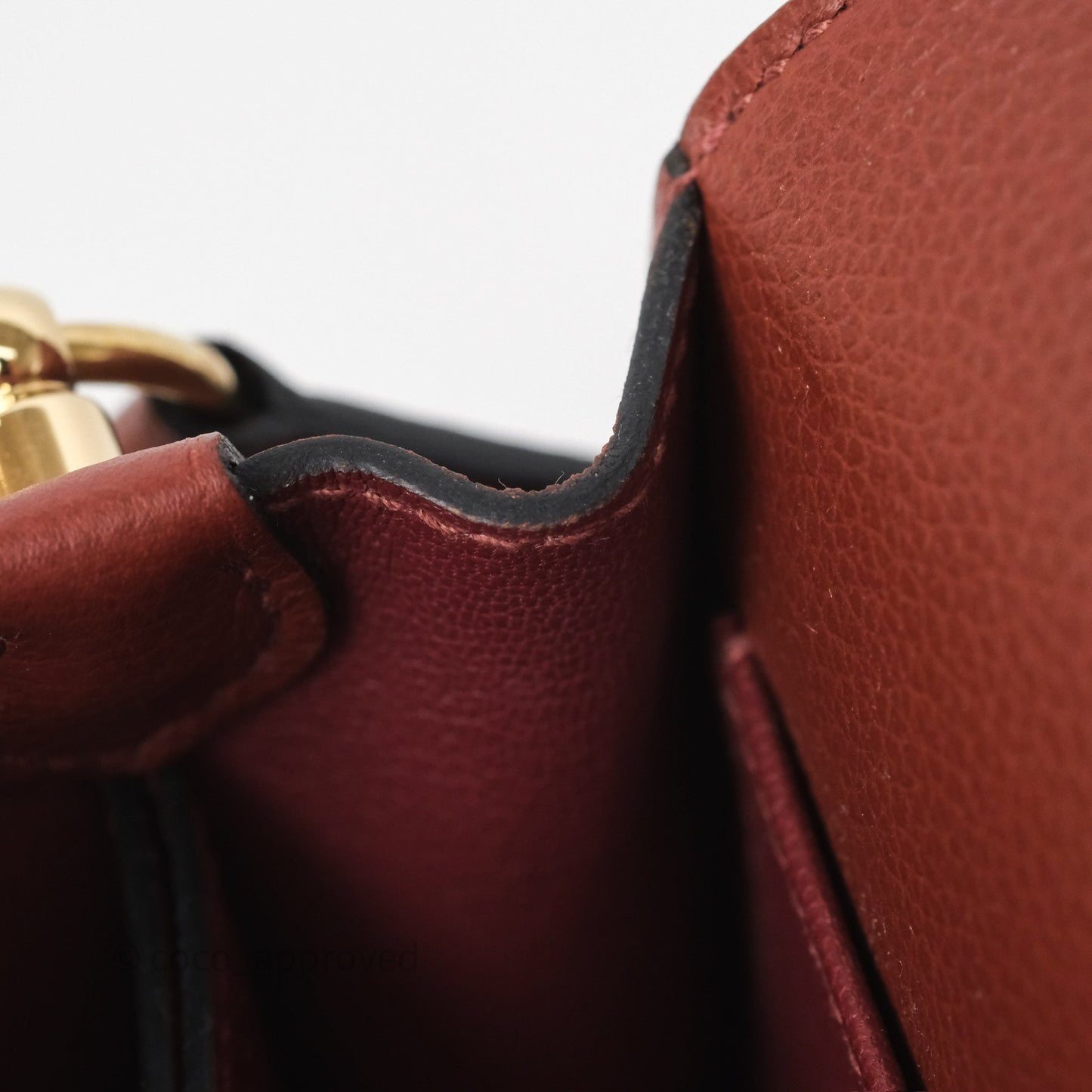 Hermès Mini Roulis Rouge H 55 Evercolor Gold Hardware