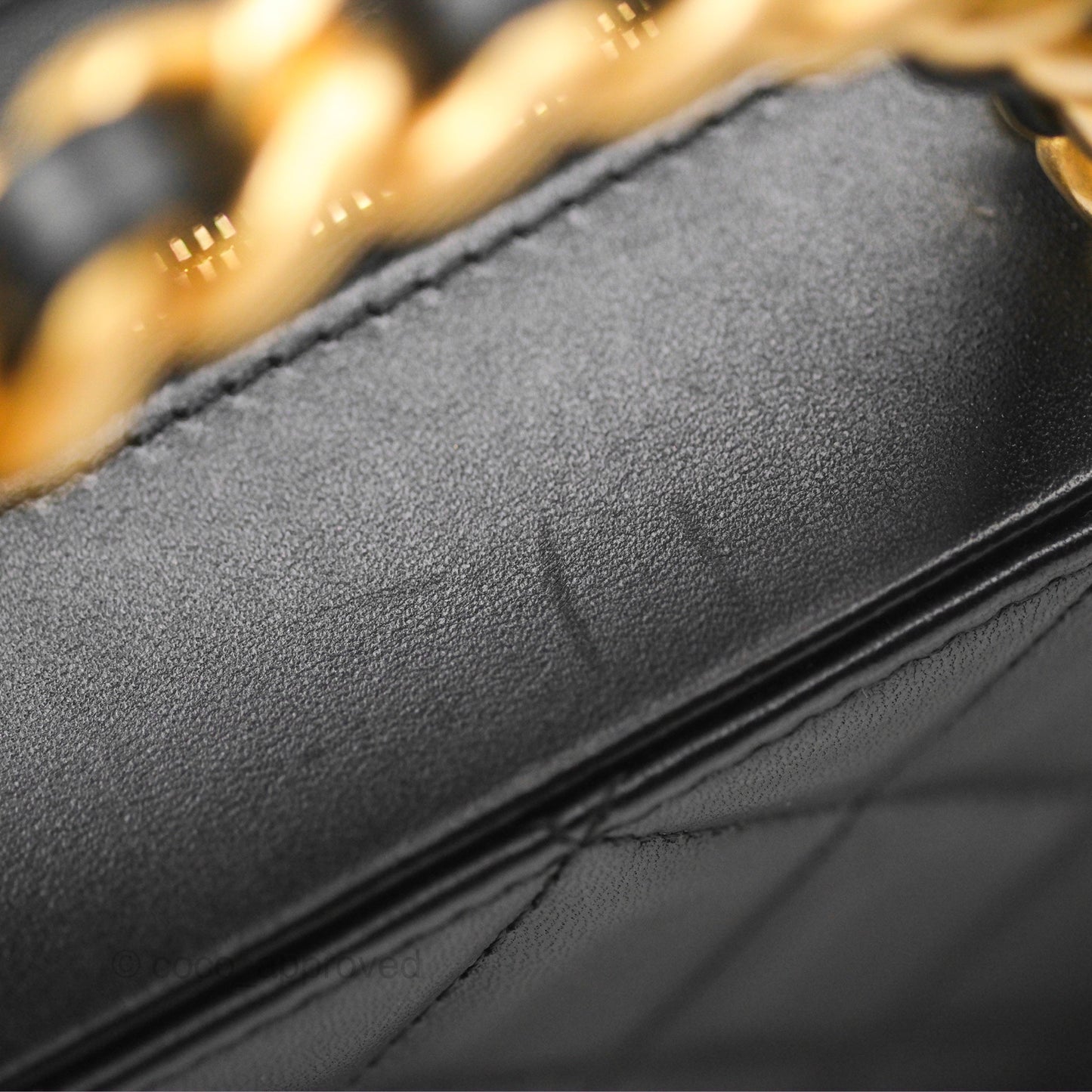 Chanel Top Handle Vanity Case Black Lambskin Aged Gold Hardware 22A