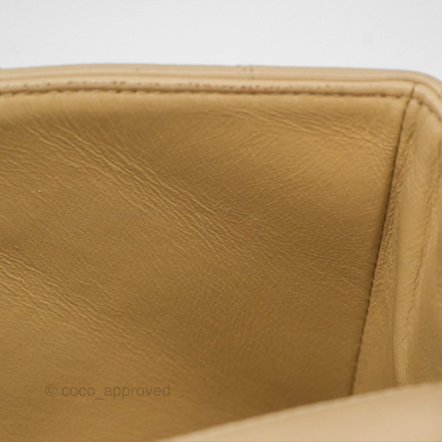 Chanel Vintage Small Quilted Classic Diana Flap Bag Beige Lambskin 24K Gold Hardware