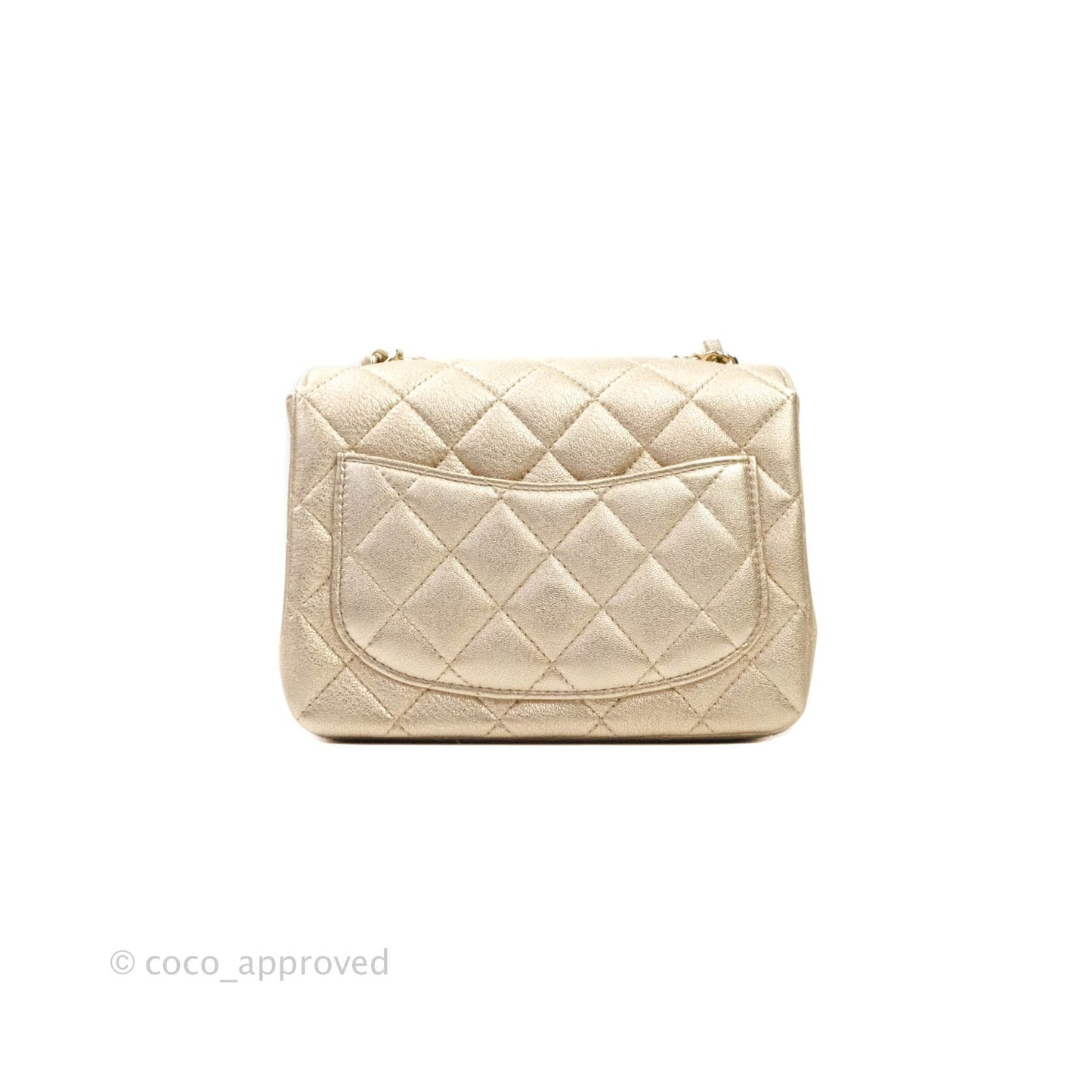 Chanel Classic Quilted Mini Square Gold Lambskin Gold Hardware 21P