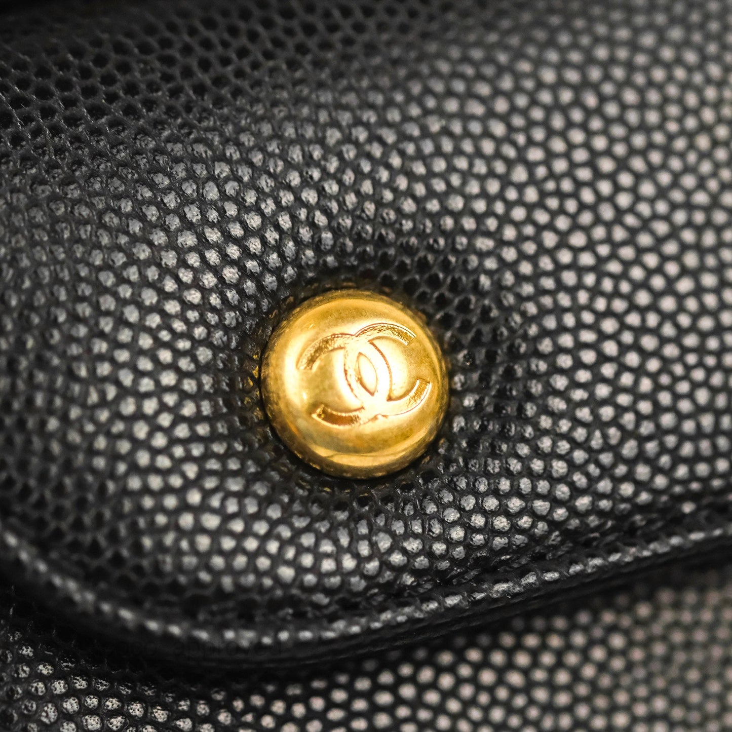 Chanel Mini Messenger Bag Black Caviar Aged Gold Hardware 21K