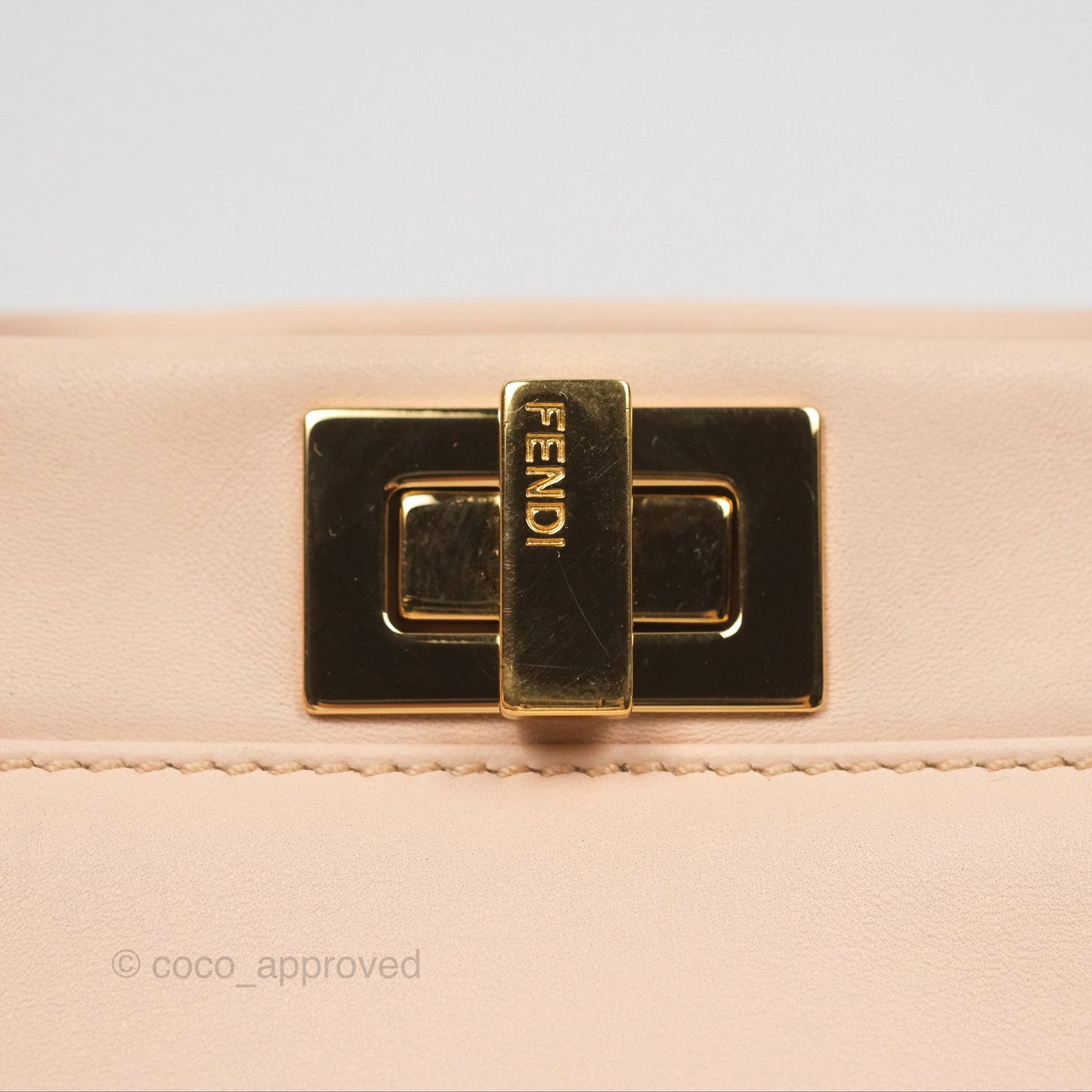 Fendi Mini Peekaboo Bag Light Pink Lambskin Gold Hardware