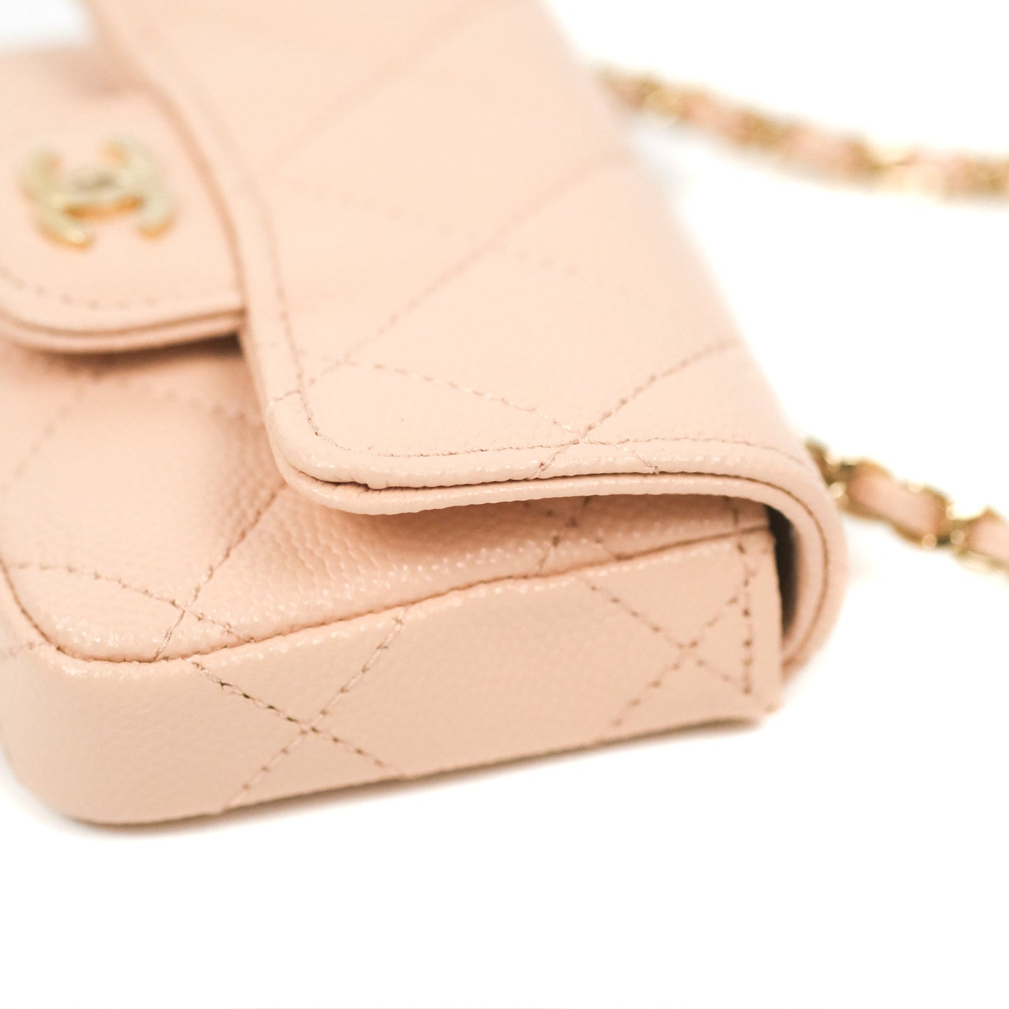 Chanel Classic Quilted Belt Bag Light Pink Caviar Gold Hardware
