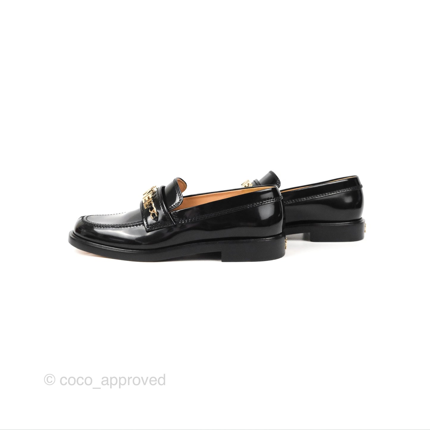 Chanel Patent Calfskin Black Loafers 21S Size 37.5