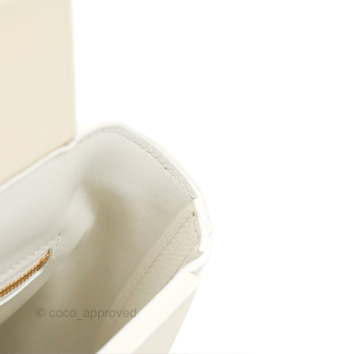Hermès 24/24 21 Mini Blanc/Nata Evercolour/Swift Gold Hardware