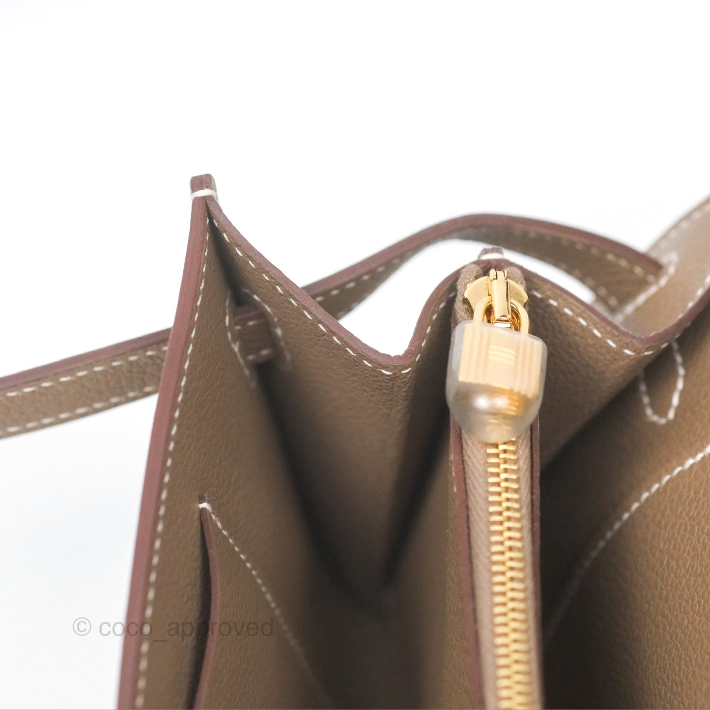 Hermès Kelly To Go Wallet Etoupe Evercolor Gold Hardware