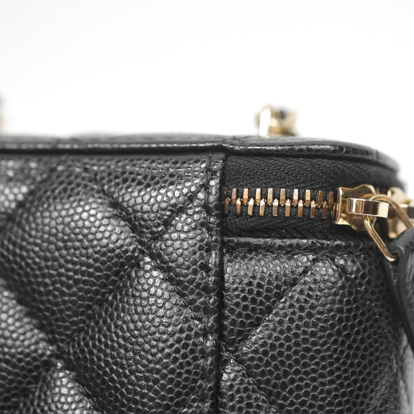 Chanel Classic Mini Vanity With Chain Black Caviar Gold Hardware