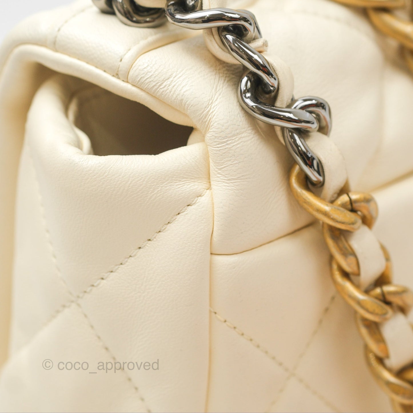 Chanel 19 Small Ivory Cream Mixed Hardware