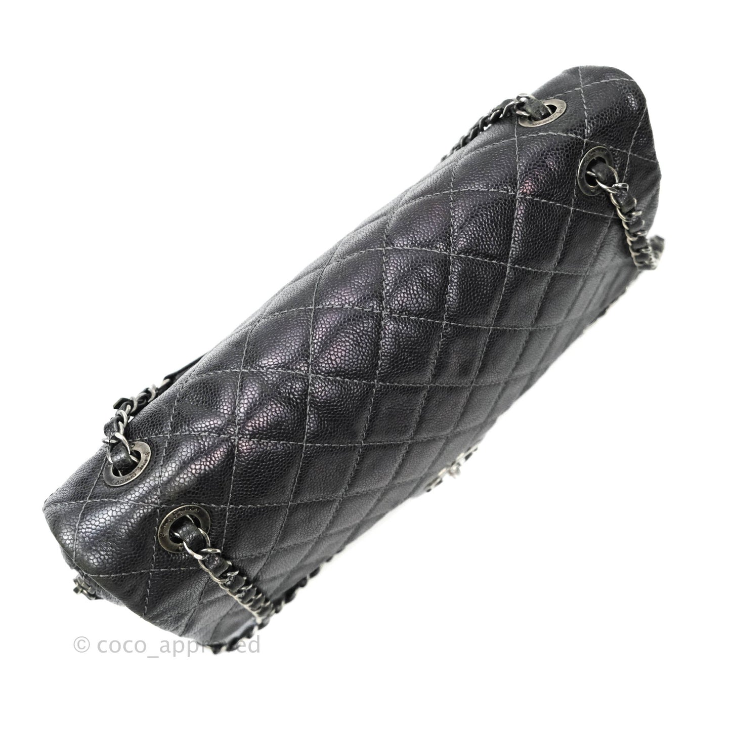 Chanel Jumbo Easy Flap Bag Caviar Dark Grey Ruthenium Hardware