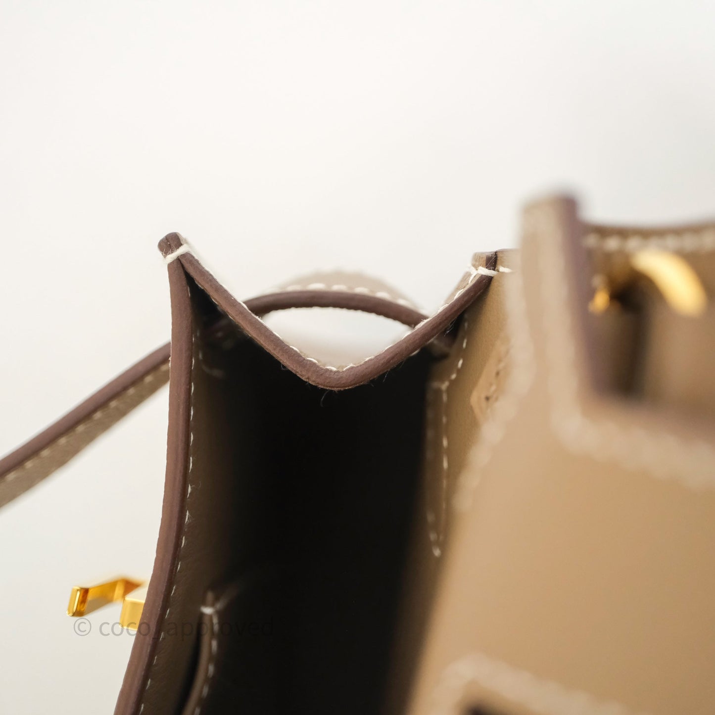 Hermès Mini Jypsiere Etoupe 18 Evercolor Gold Hardware
