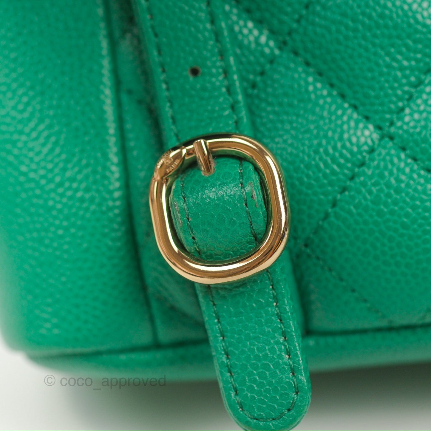 Chanel Duma Backpack Small Green Caviar Gold Hardware 23P