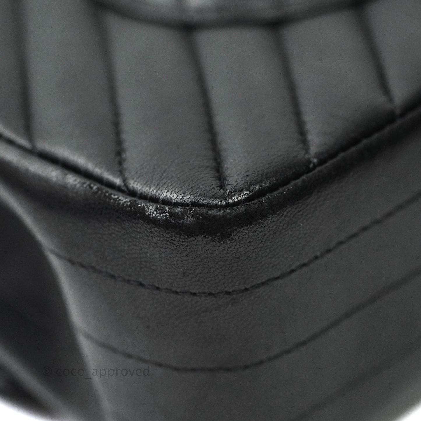 Chanel Classic Chevron M/L Medium Double Flap So Black Lambskin