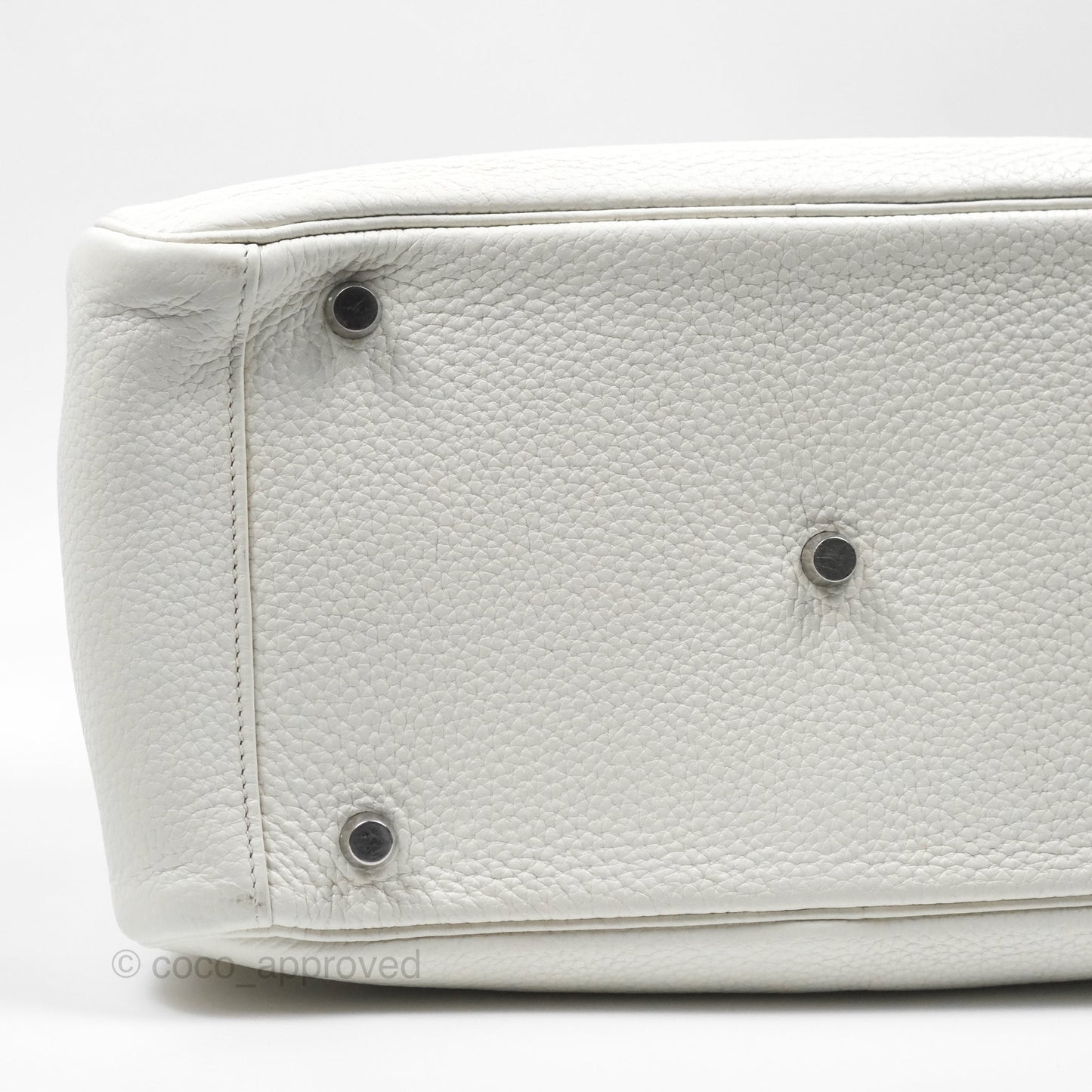 Hermès Lindy 30 White Clemence Palladium Hardware
