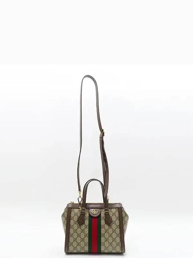 Luxury Gucci Trending 2025 547551 Ophidia GG logo brown leather trimming small tote bag shoulder strap 2WAY